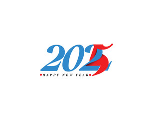 Happy New Year 2025 Text Typography Design Element flyer, banner design.