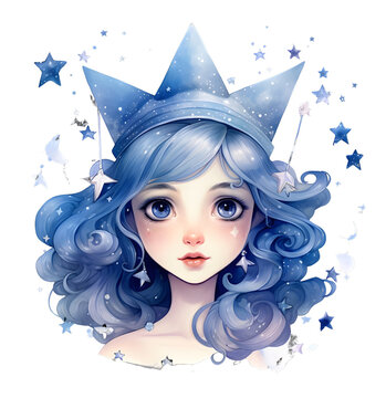 A BLUE FAIRY WITHOUT BACKGROUND