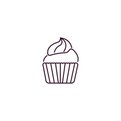 cupcake outline icon. Linear vector from kitchen concept. Thin line cupcake icon isolated on white background