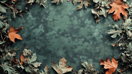 The hunting background design of camouflage equipment features natural earthy tones and textured camouflage patterns. A very suitable invitation for outdoor themed activities.