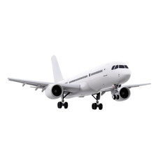 A sleek white airplane in flight, showcasing modern aviation design and technology ready for travel adventures and journeys.