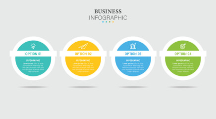 Infographic template design with icon options for presentation. web design