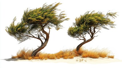 Derechos (severe windstorms) clipart, element, 3D illustration, realistic, isolated on white background