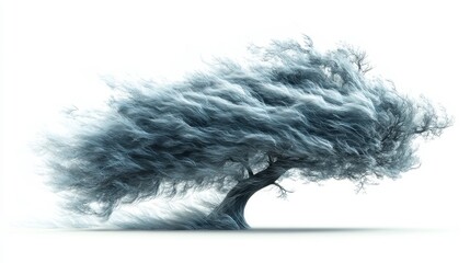 Derechos (severe windstorms) clipart, element, 3D illustration, realistic, isolated on white background