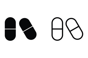 Medicine pill icon vector symbol