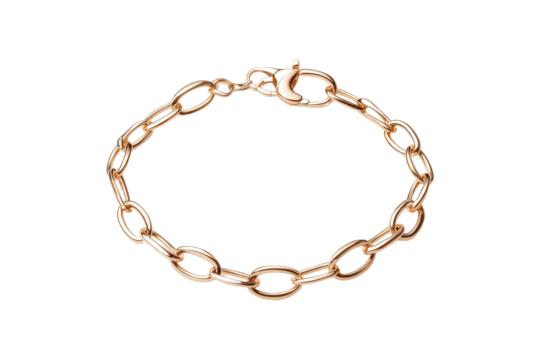 Elegant rose gold bracelet featuring a chain link design, perfect for adding a touch of sophistication to any outfit.