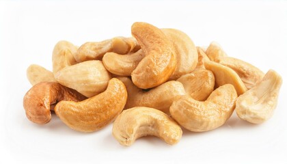 Fototapeta premium Roasted cashew nuts isolated background. ai generated