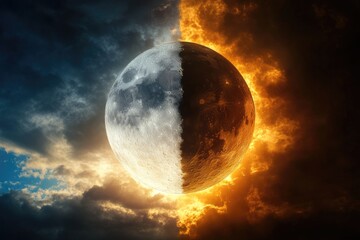 Natures opposites  day  night  light  darkness  sun  moon.