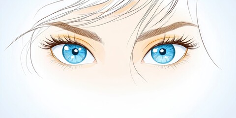 A face from anime with two cartoon eyes