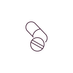pills outline icon. Linear vector from health and medical concept. Thin line pills icon isolated on white background