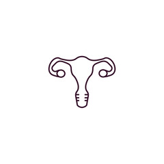 uterus outline icon. Linear vector from health and medical concept. Thin line uterus icon isolated on white background