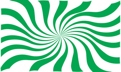 Green sun with wavy rays background. Poster with sunburst, sunrise or sunset in trendy 60 s 70s 80s groovy style. Preppy summer theme background. Vector illustration. EPS 10/AI