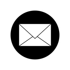 Mail envelope icon illustration. Message symbol in a circle. Minimal email graphic. Vector communication sign.