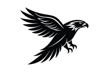 Fototapeta premium Hawk creative logo, silhouette, symbol, Illustration Unique Design with white background