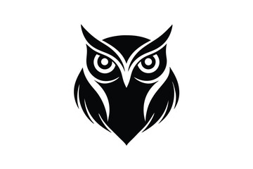 A creative owl logo, silhouette, symbol, Illustration Unique Design with white background