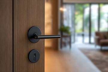 A room with an open door