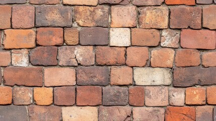 Seamless rustic brick wall pattern in shades of orange and brown. Perfect for backgrounds or architectural design concepts.