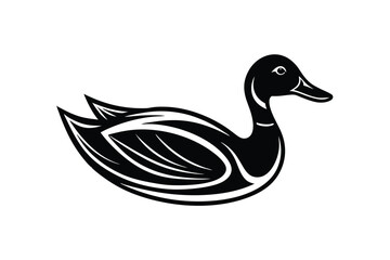 Duck creative logo silhouette,  symbol, Illustration Unique Design with white background