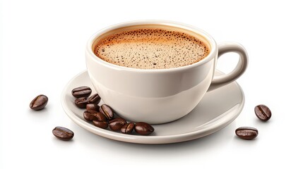 Obraz premium Coffee clipart, element, 3D illustration, realistic, isolated on white background