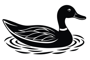 Duck creative logo silhouette,  symbol, Illustration Unique Design with white background