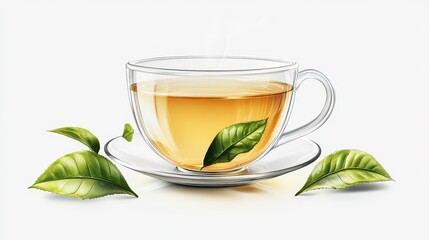 Tea clipart, element, 3D illustration, realistic, isolated on white background