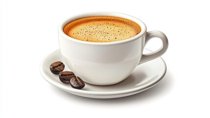 Fototapeta premium Espresso clipart, element, 3D illustration, realistic, isolated on white background