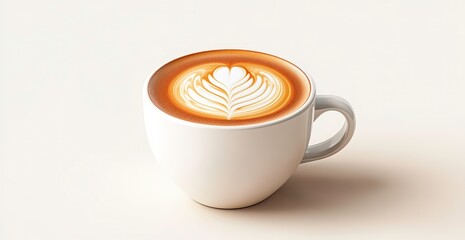 Latte clipart, element, 3D illustration, realistic, isolated on white background