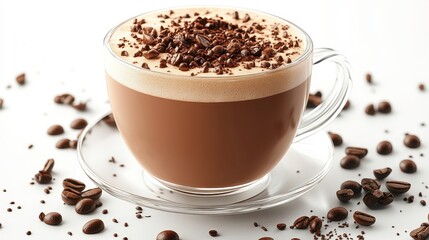 Obraz premium Mocha clipart, element, 3D illustration, realistic, isolated on white background