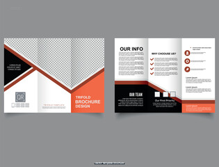 Corporate trifold brochure template. Modern, Creative, and Professional tri-fold brochure vector design. template design