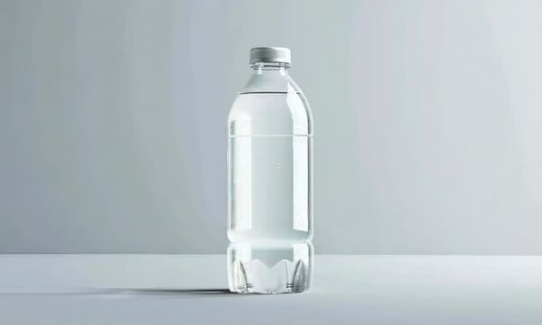 White water bottle on white background, Video