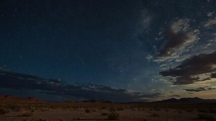 Night Sky with Milky Way and Desert Landscape