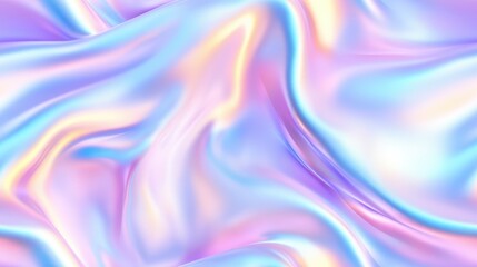 Obraz premium Abstract pastel gradient background with flowing, iridescent waves in pink, blue, and purple hues. Ideal for dreamy and creative designs.