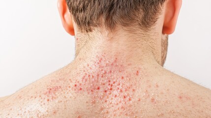 Fototapeta premium Acute psoriasis on the skin body is an autoimmune incurable dermatological skin disease. Isolated on white background.