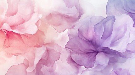 Obraz premium Watercolor delicate pastel pattern of flower petals in pink and purple colors