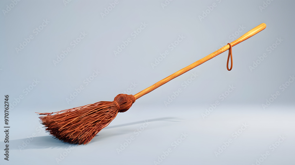 Wall mural Broomstick icon magic equipment 3D