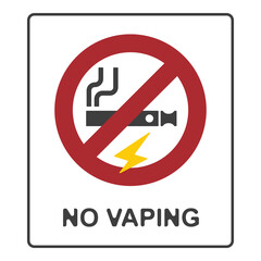 NO SMOKING, NO VAPING, flat logo