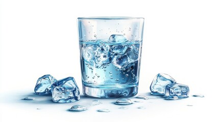 Mineral water clipart, element, 3D illustration, realistic, isolated on white background