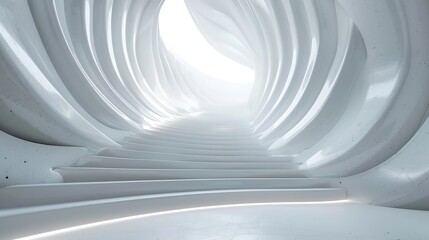 Naklejka premium Abstract White Background with 3D Striped Pattern