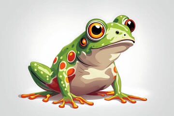 Obraz premium A Green and Red Spotted Frog with Large Eyes