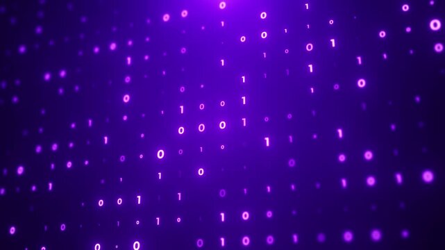 Binary code loopable background, Big data, AI, computer, technology concept.