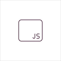 js outline icon. Linear vector from programming concept. Thin line js icon isolated on white background