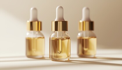 Naklejka premium How can the image inspire a luxury beauty advertisement focused on the refinement and precision required to develop high-performance serums
