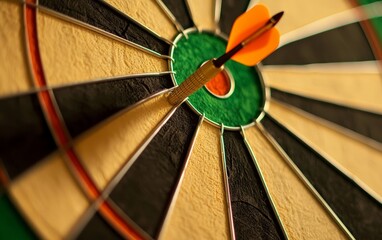 How can the image of a dart hitting the center of the target be used to promote the idea of mastery or expertise in a specific skill