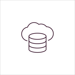 cloud storage outline icon. Linear vector from programming concept. Thin line cloud storage icon isolated on white background