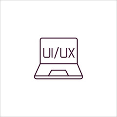 ux design outline icon. Linear vector from programming concept. Thin line ux design icon isolated on white background