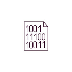 binary code outline icon. Linear vector from programming concept. Thin line binary code icon isolated on white background