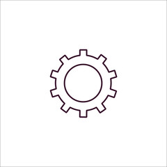 cogwheel outline icon. Linear vector from programming concept. Thin line cogwheel icon isolated on white background