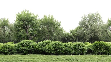 A beautiful field of green grass with trees in the background, perfect for nature scenes or outdoor settings