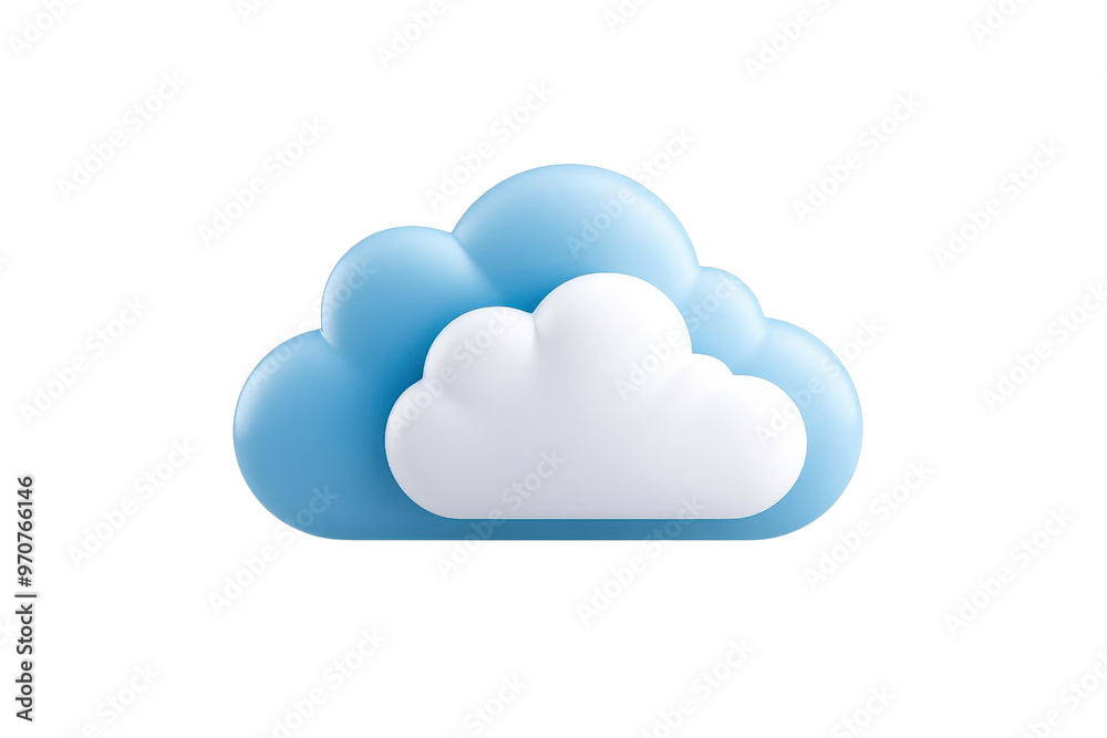 Wall mural a soft, stylized blue cloud illustration, perfect for backgrounds, web design, or digital art projec