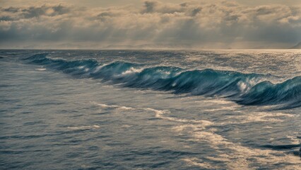 Fototapeta premium waves breaking on the beach